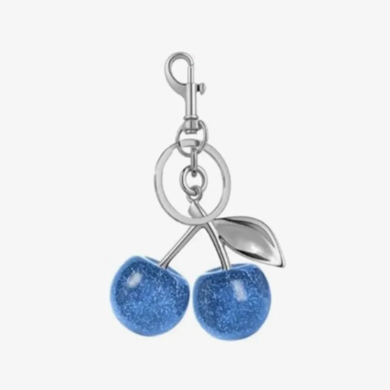 Llavero Cherry Azul y Plateado Extra Grande