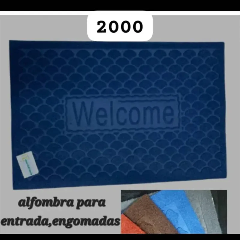 Alfombra de bienvenido, por debajo engomada