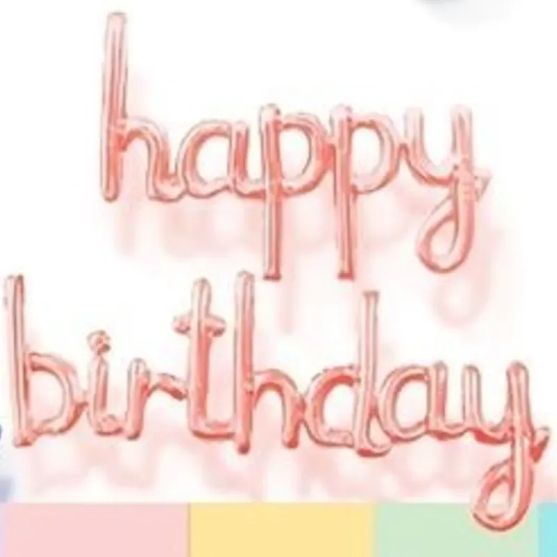 Happy birthday inflable rosa oro