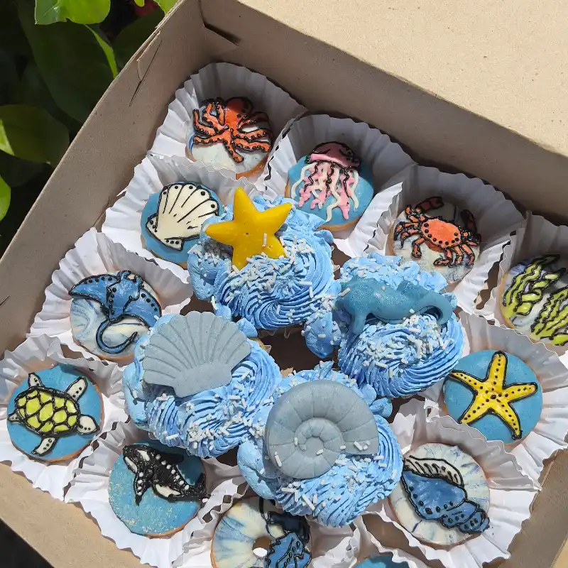 Caja Mixta: 12 Mini Donas y 4 Cupcakes