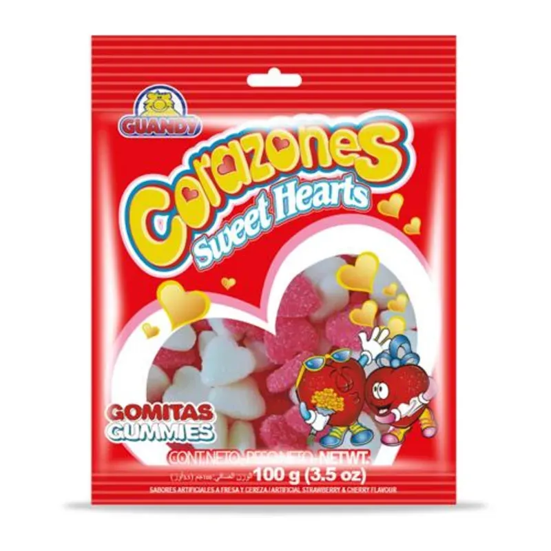 5207002 - Gomitas Corazones Guandy 100 g (Cajas de 20 unidades) - U/M: U