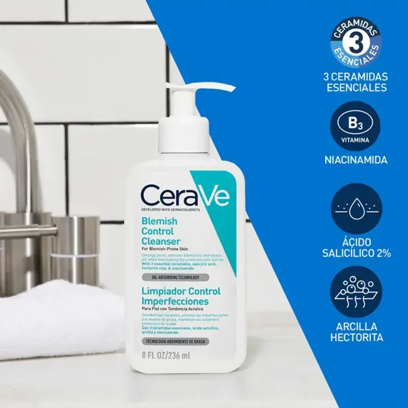 Limpiador de imperfecciones para piel con tendencia acnéica 8 oz