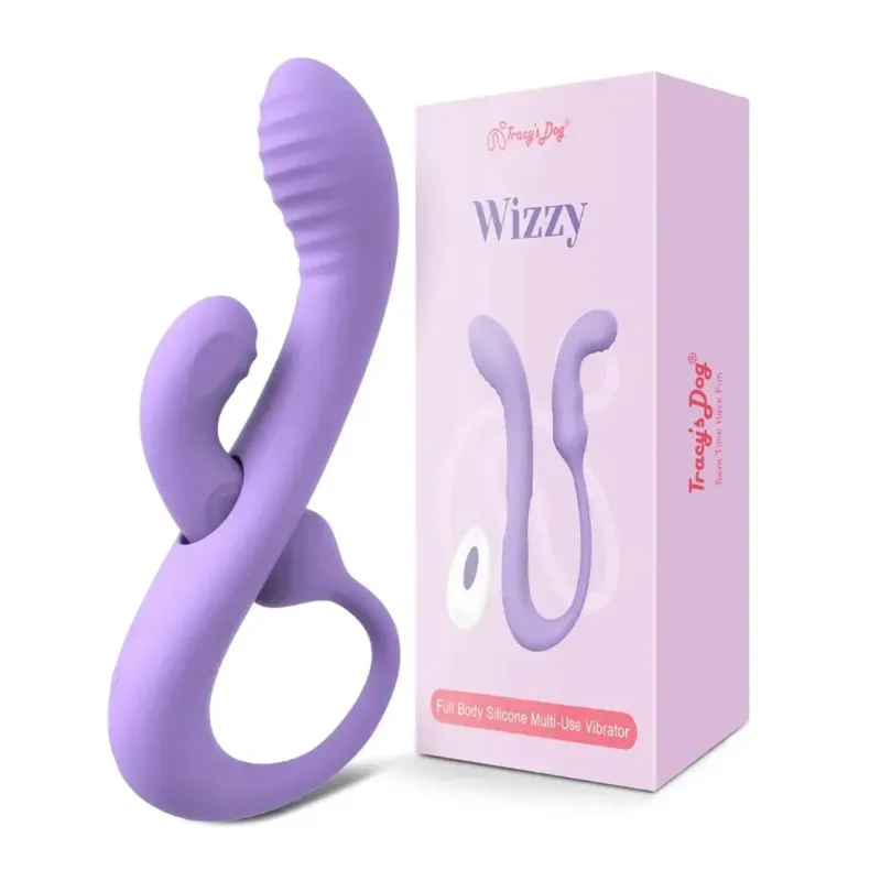 Dildo vibrador 2 en 1 con control Wizzy