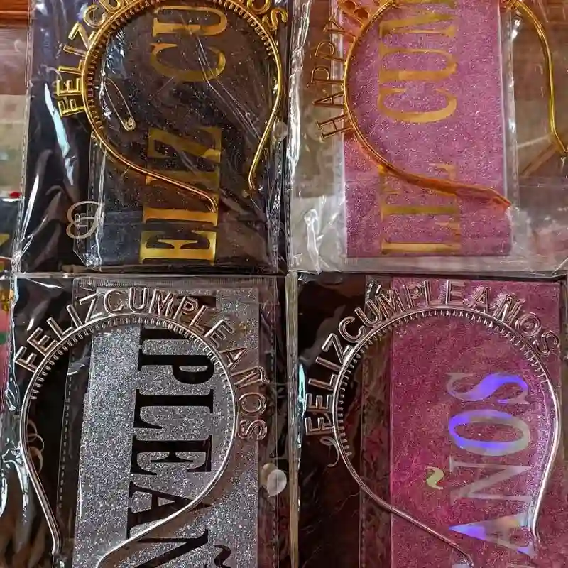 Cinta y Cintillo "Feliz Cumpleaños"