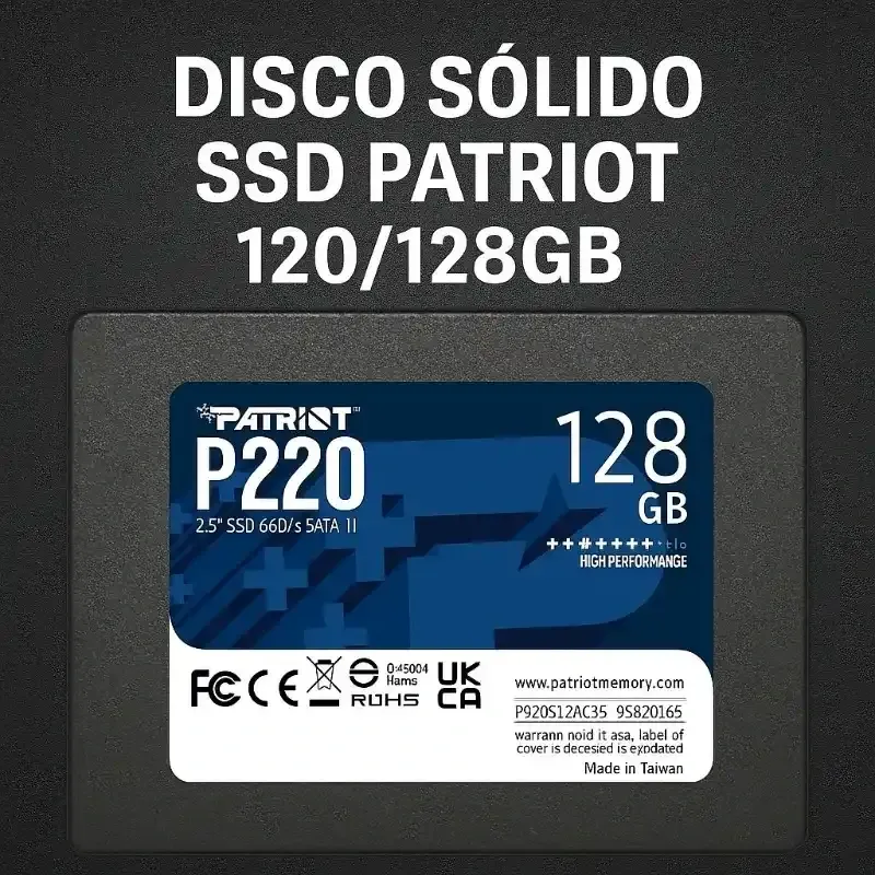 Disco solido Patriot P220 SSD – 128GB 2.5″ SATA III 6Gb/s.