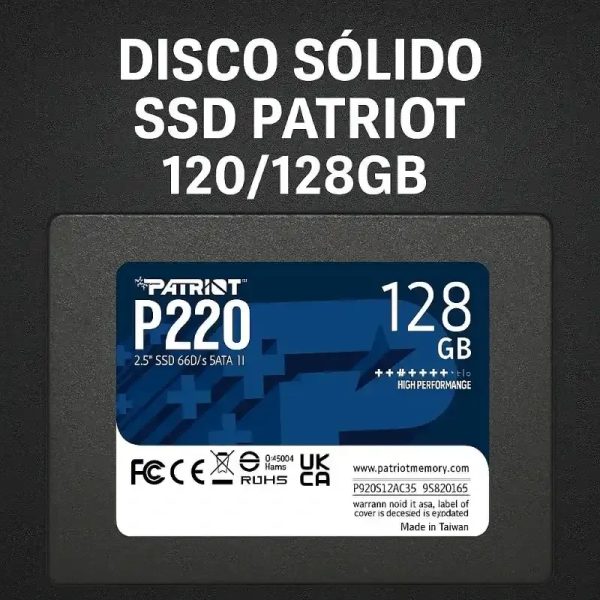 Disco solido Patriot P220 SSD – 128GB 2.5″ SATA III 6Gb/s.