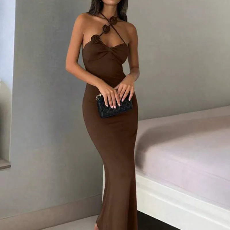 Vestido carmelita de rosas