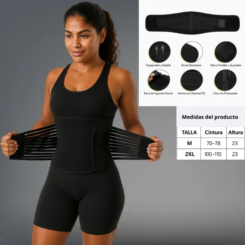 Faja de protección lumbar NEGRO