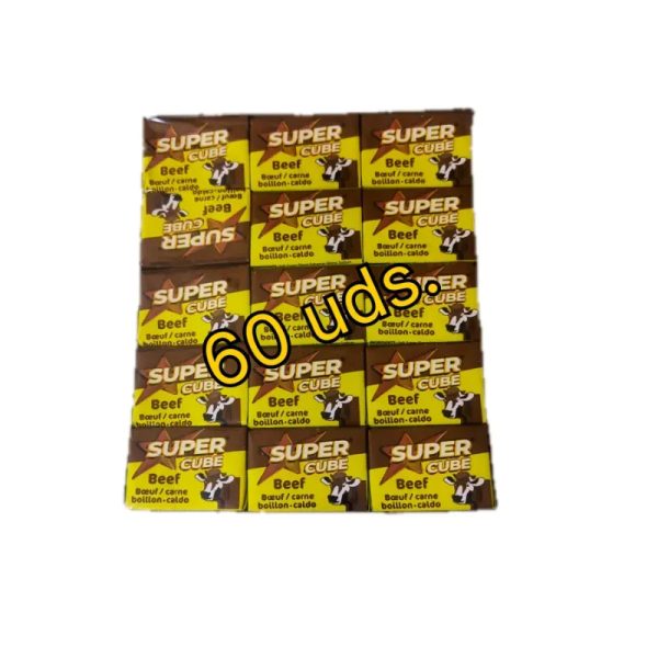 Caja de cubitos de sustancia de res (60 uds).