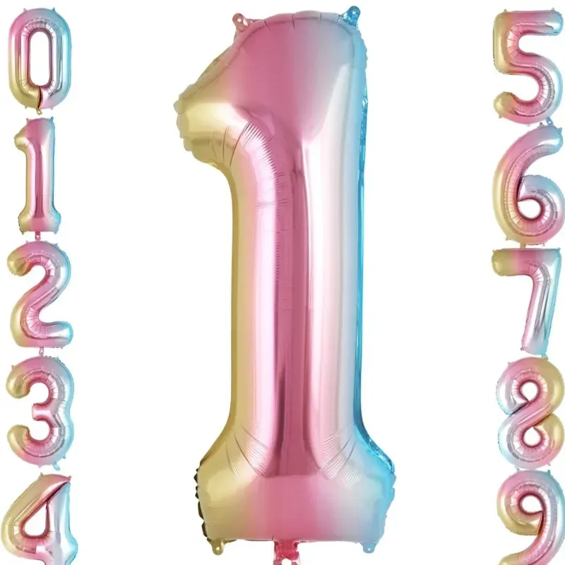 Globo foil número 1 tornasol