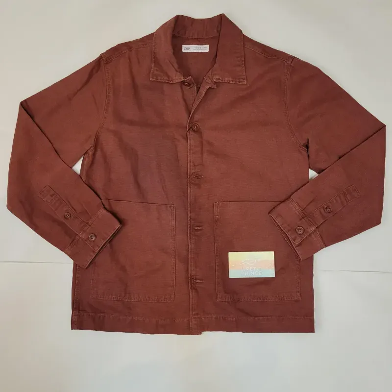 Chaqueta mezclilla roja ZARA