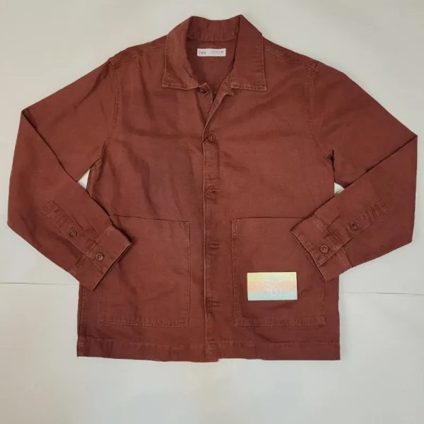 Chaqueta mezclilla roja ZARA