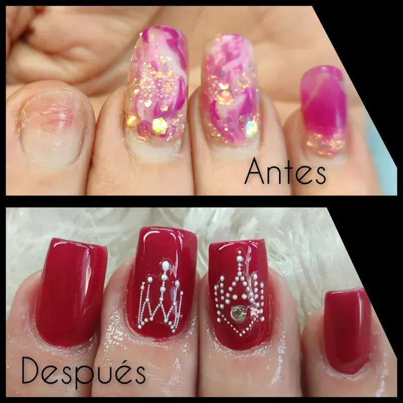 1 uña de soft gel cortas