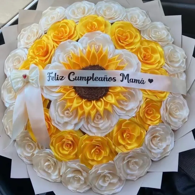 Ramo de girasoles y rosas