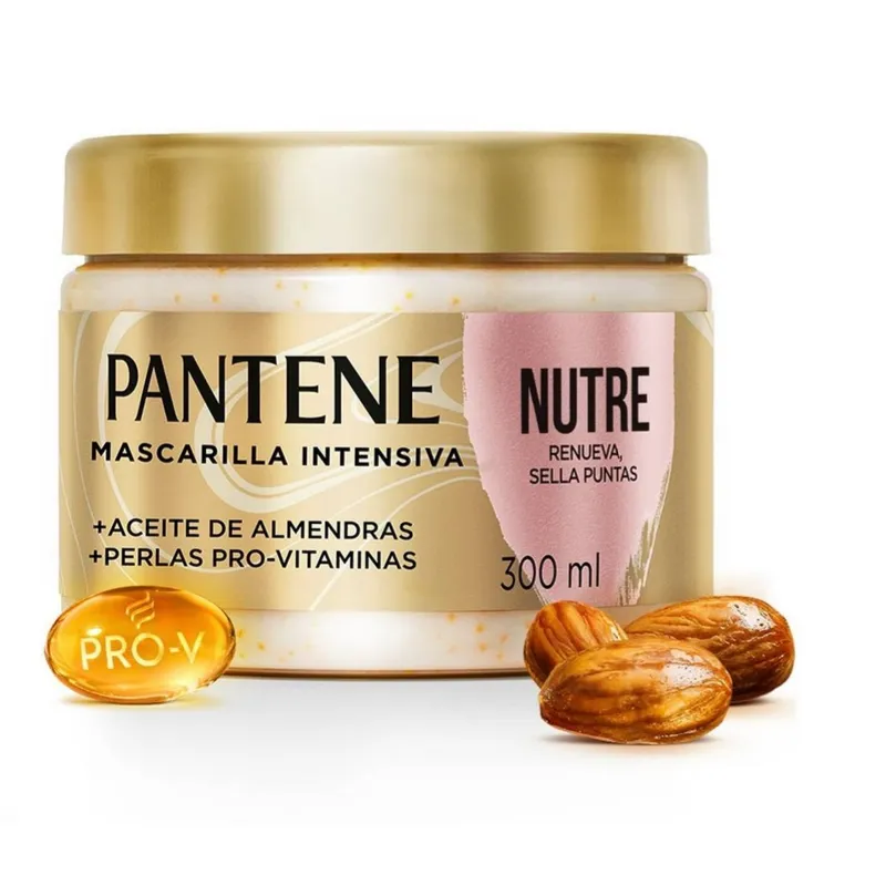 Mascarilla para cabello Pantene Pro-V nutre, renueva y sella puntas Aceite de Almendras 300 ml