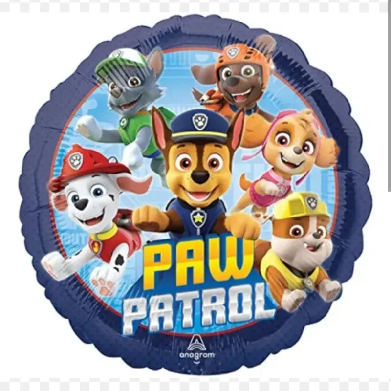 Globo temático Paw patrol azul fuerte 18"