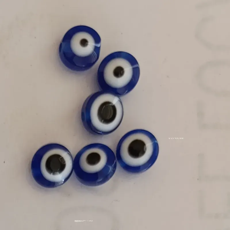 Ojo turco azul plano de 8mm