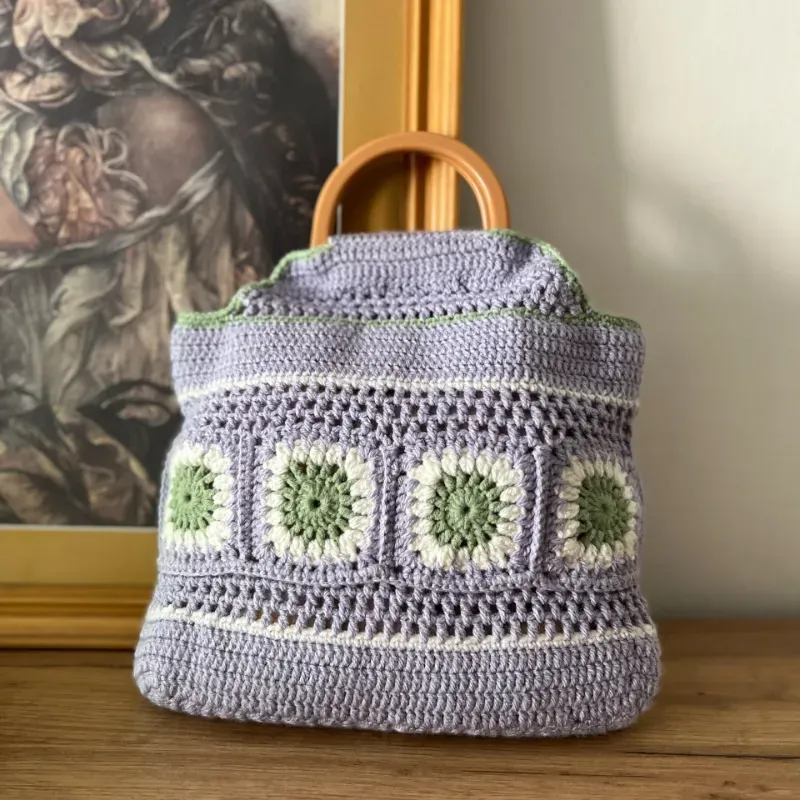 Bolso de aplicaciones morado