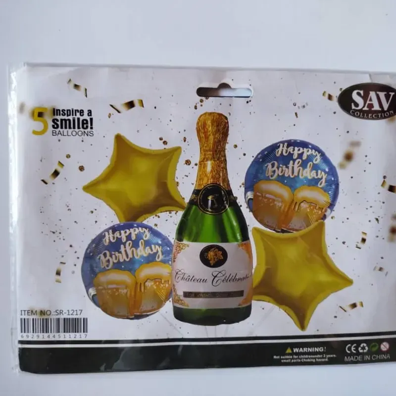 Set de globos de 5 piezas temáticos y de fiesta