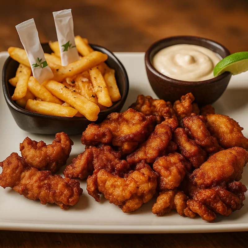 Fajitas de pollo rebosadas