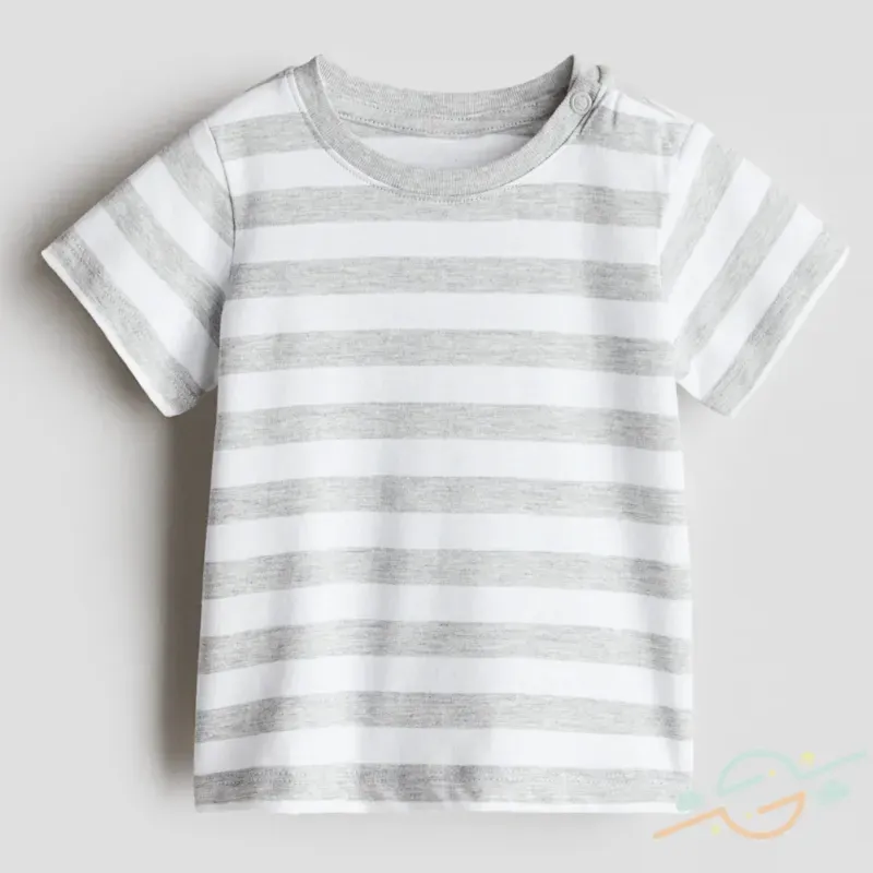 Camiseta gris rayas H&M