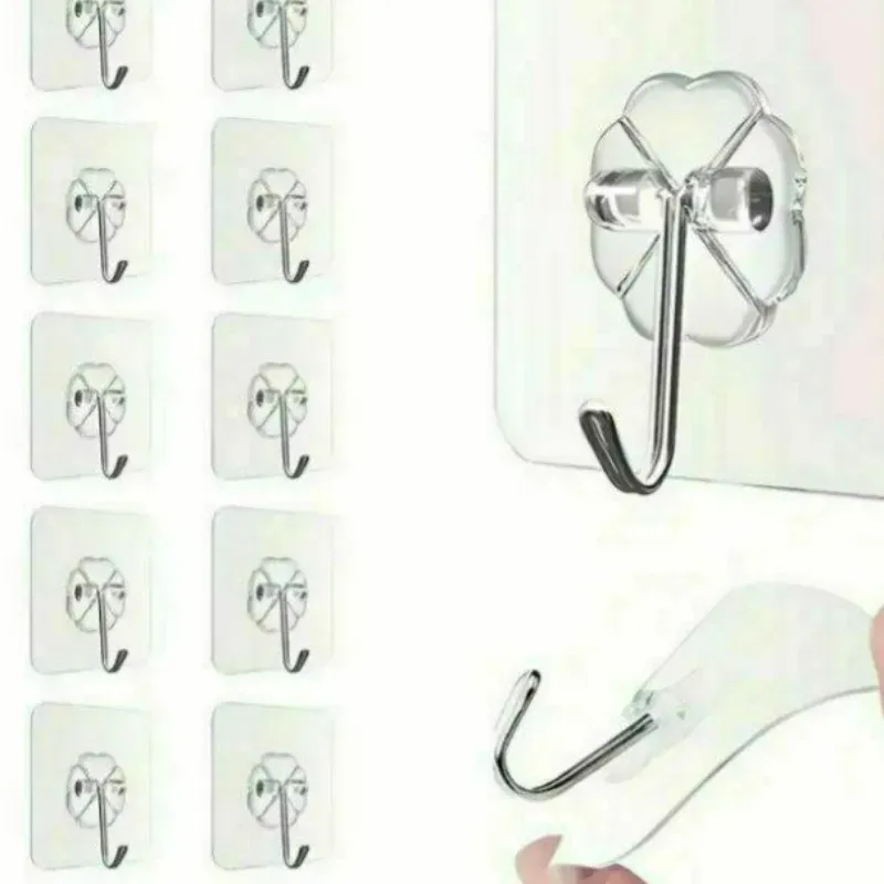 Ganchos adhesivos trasparentes