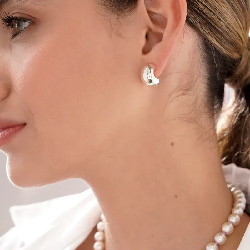 Mini candongas chunky silver