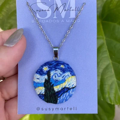 Collar noche estrellada árbol