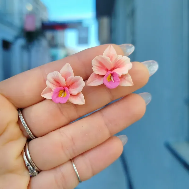 ✨Aretes de Orquídeas Rosas✨