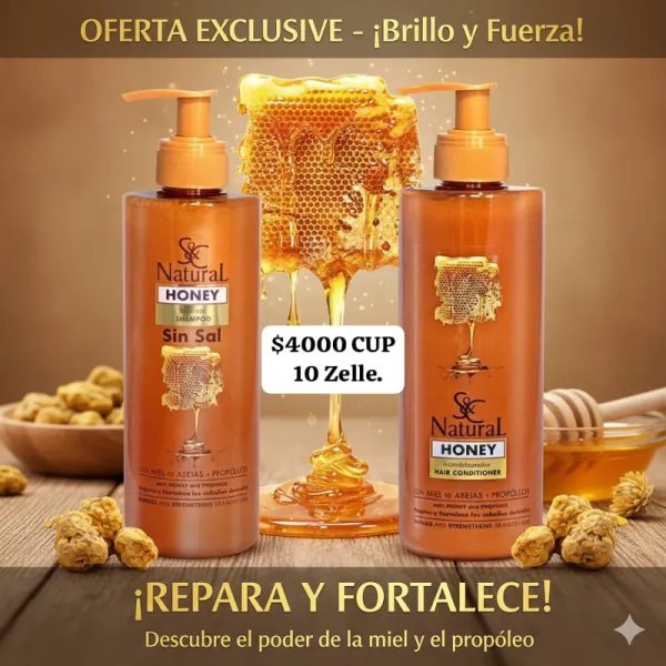 Champú Sin Sal y Acondicionador Natural de Miel 
