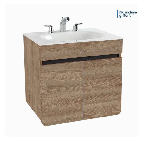 Mueble Aluvia Elevado Miel con Lavamanos 60X45 cm Corona