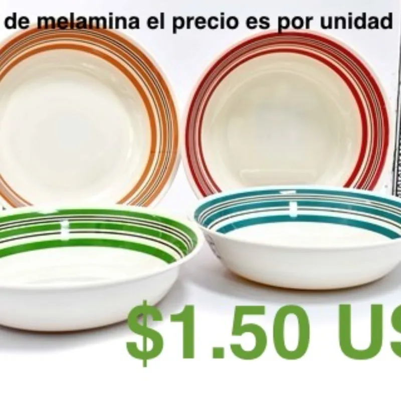 Platos de melamina hondo 1.5 USD