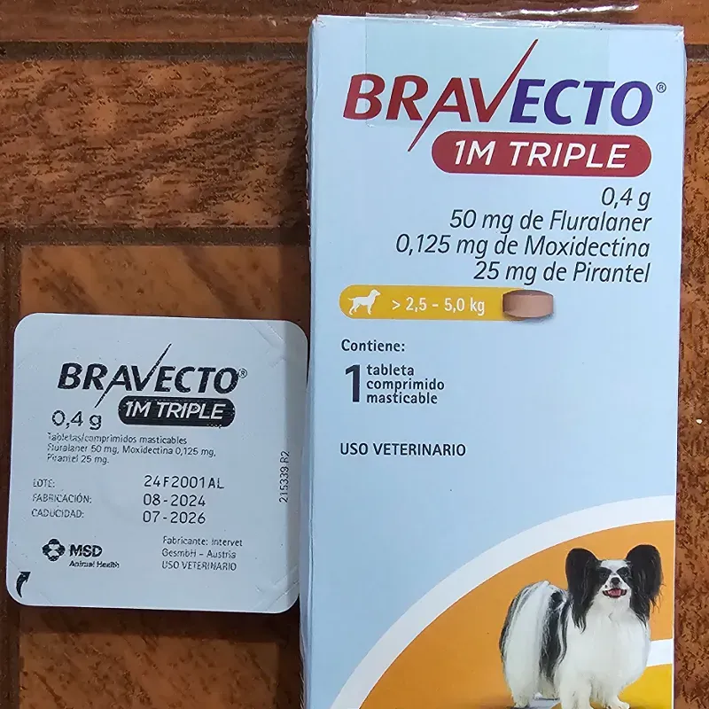 BRAVECTO 1M TRIPLE 0.4 g (2.5 a 5 kg)