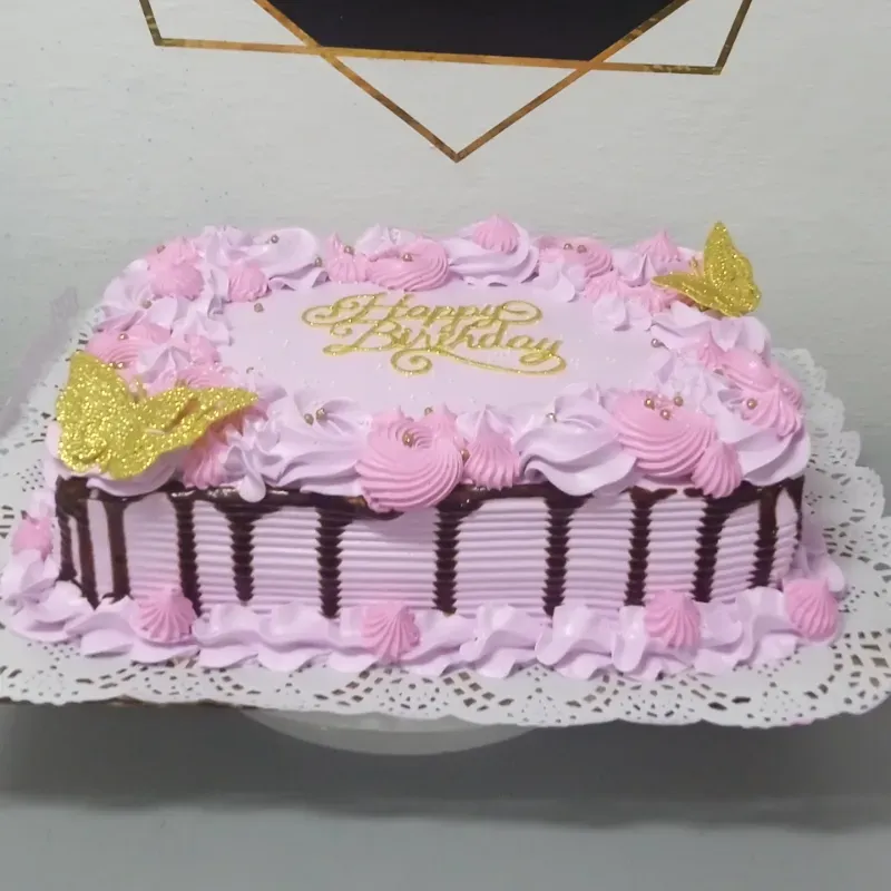 Cake rectangular de rosa