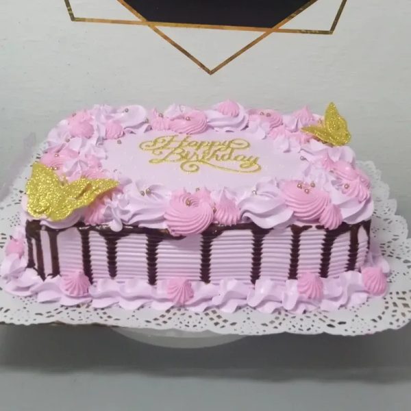 Cake rectangular de rosa