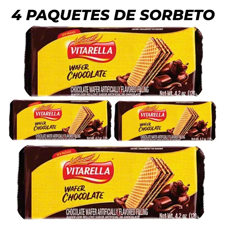 4 PAQUETES DE SORBETO VITARELLA 