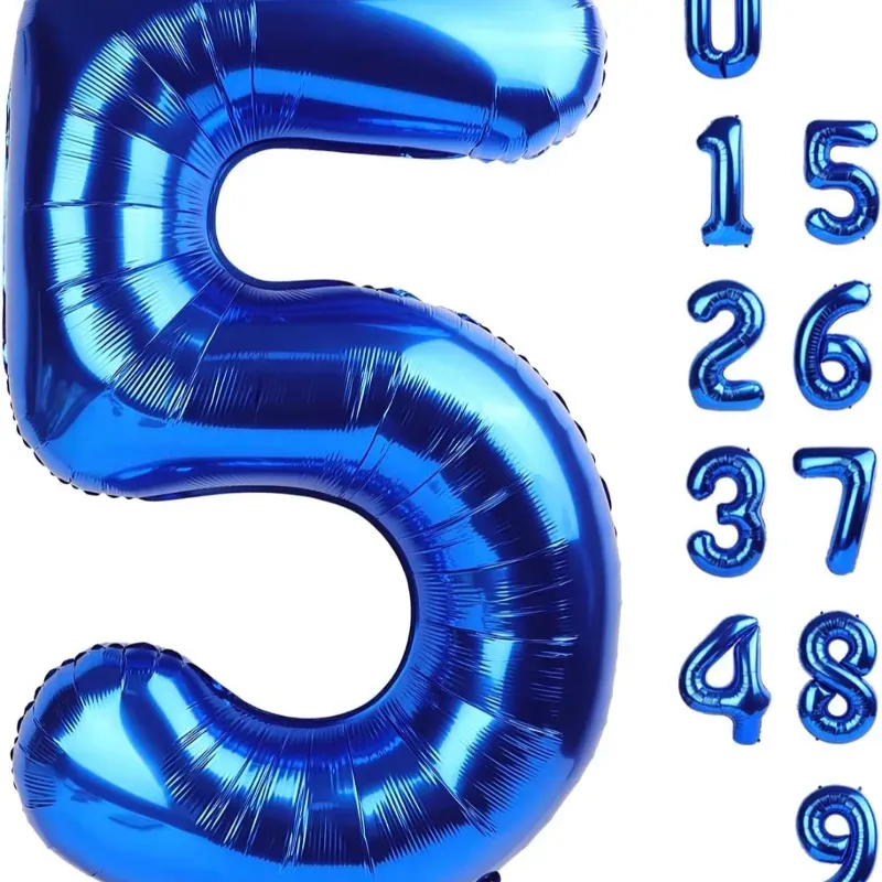 Globo foil número 5 azul
