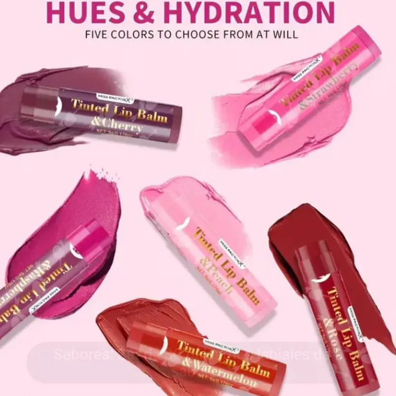 bálsamos labiales con color pequeño