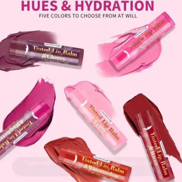 bálsamos labiales con color pequeño