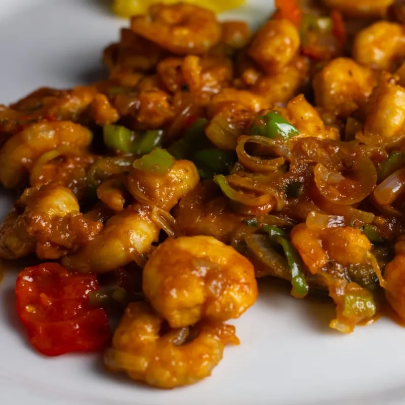 Camarón enchilado a la cubana