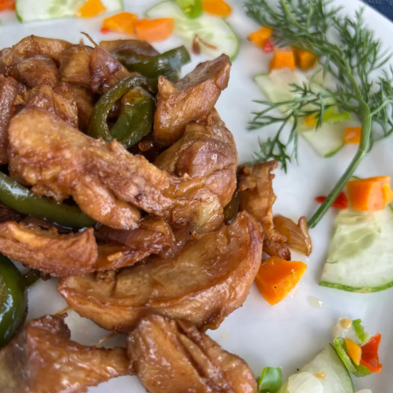 Fajitas de pollo en salsa Teriyaki