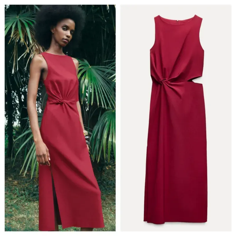 Vestido Zara rojo aberturas