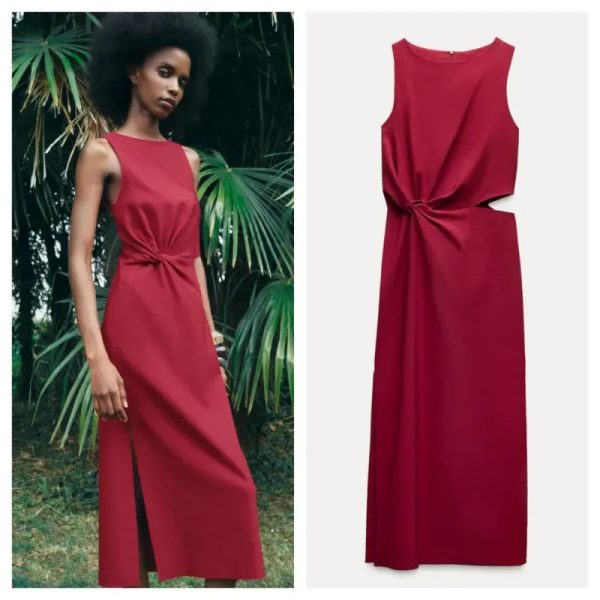 Vestido Zara rojo aberturas