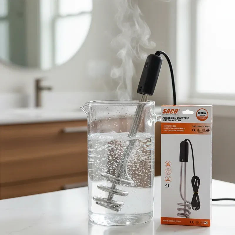 Calentador de agua marca SACO 1000W.(8 usd)