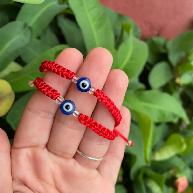 Pulsera tejida con ojo turco 