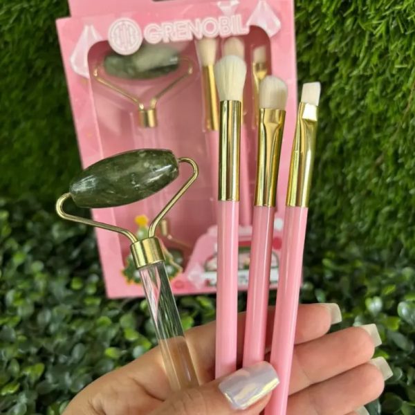 Set de 3 Brochas + Rodillo de Jade