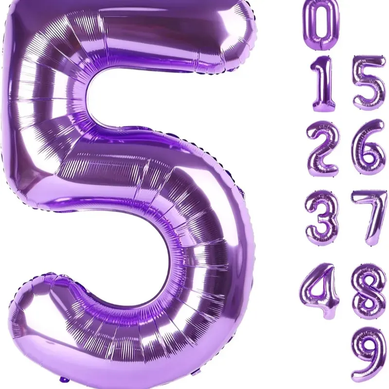 Globo foil número 5 morado