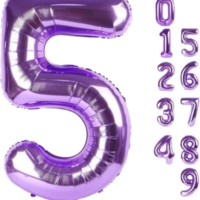 Globo foil número 5 morado