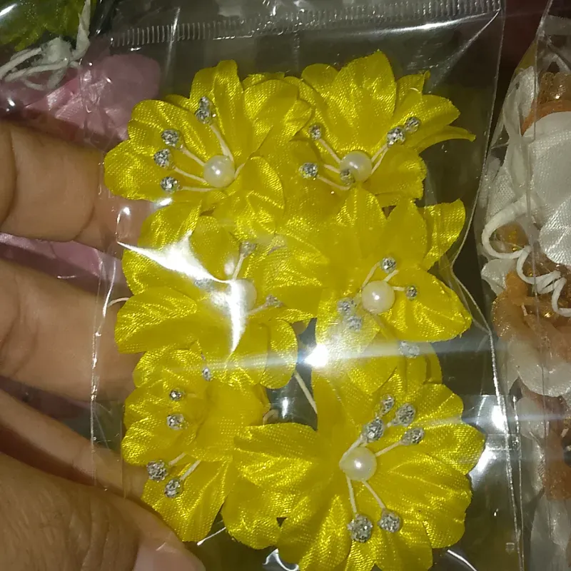 Flores de tela | amarillo 6x