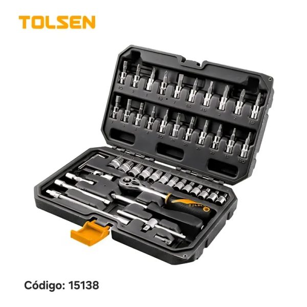 Juego de dados de 46 piezas de 1/4" (INDUSTRIAL)